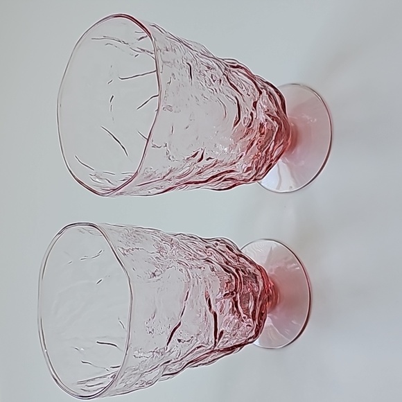 Seneca Driftwood Dark Pink Footed Water Goblets, S/2 - Picture 2 of 4